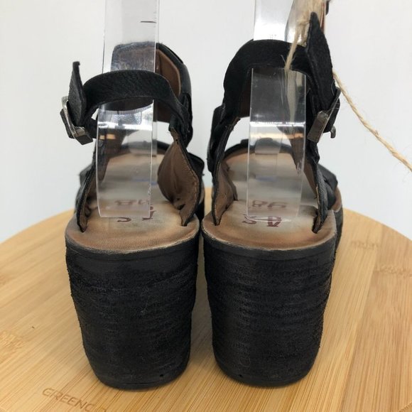 A.S.98 NEW NWT Black Nasser Platform wedge  sandals size 40 (9-9.5) - Picture 4 of 16